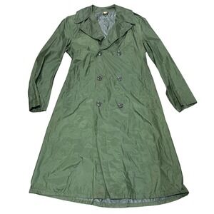 Vintage Sidran‎ Sportswear Mens Green Nylon Raincoat Military Trench Coat 36